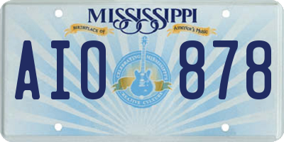 MS license plate AIO878