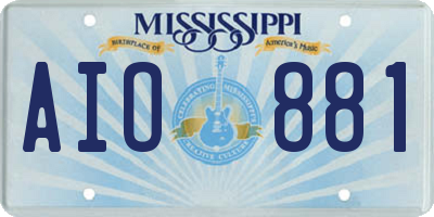MS license plate AIO881