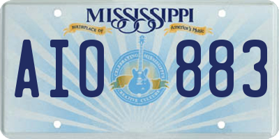 MS license plate AIO883