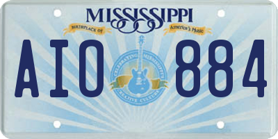 MS license plate AIO884