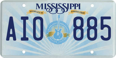 MS license plate AIO885