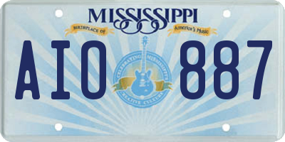 MS license plate AIO887
