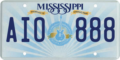 MS license plate AIO888