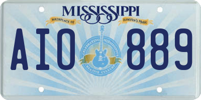 MS license plate AIO889