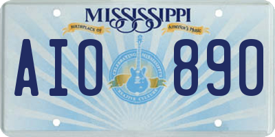 MS license plate AIO890