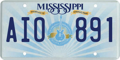 MS license plate AIO891
