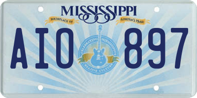 MS license plate AIO897