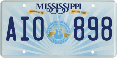 MS license plate AIO898