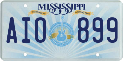 MS license plate AIO899