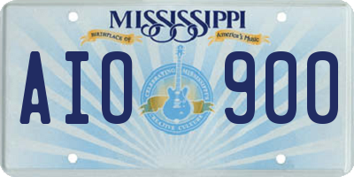 MS license plate AIO900