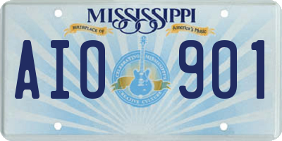 MS license plate AIO901