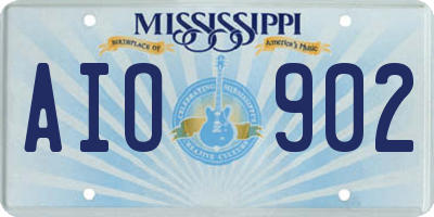 MS license plate AIO902