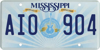 MS license plate AIO904