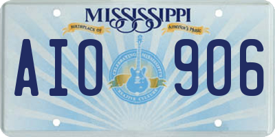 MS license plate AIO906