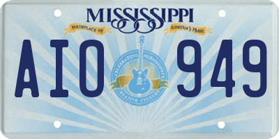 MS license plate AIO949