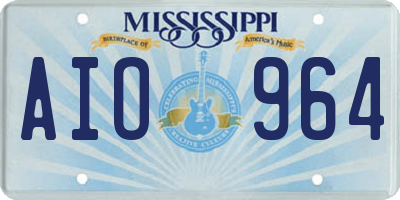 MS license plate AIO964