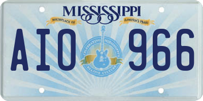 MS license plate AIO966