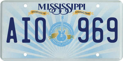 MS license plate AIO969