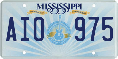MS license plate AIO975