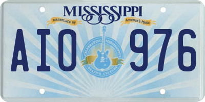 MS license plate AIO976