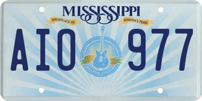 MS license plate AIO977