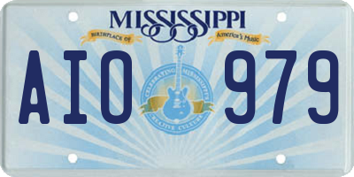 MS license plate AIO979
