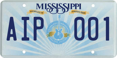 MS license plate AIP001