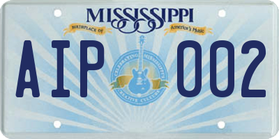 MS license plate AIP002