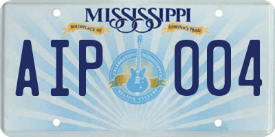 MS license plate AIP004