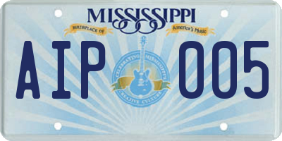MS license plate AIP005