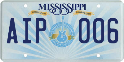 MS license plate AIP006