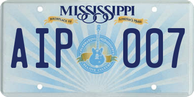 MS license plate AIP007