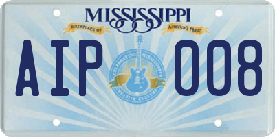 MS license plate AIP008