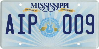 MS license plate AIP009