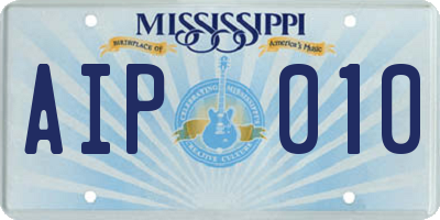 MS license plate AIP010
