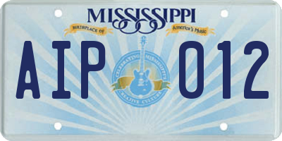 MS license plate AIP012