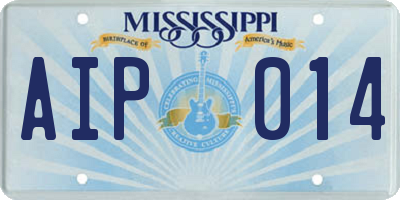 MS license plate AIP014