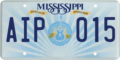 MS license plate AIP015