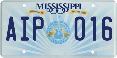 MS license plate AIP016