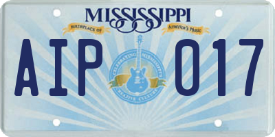 MS license plate AIP017
