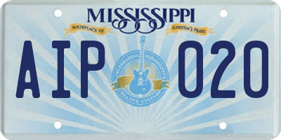 MS license plate AIP020