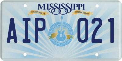 MS license plate AIP021