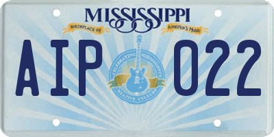 MS license plate AIP022