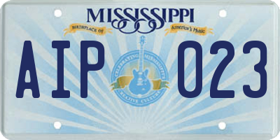 MS license plate AIP023