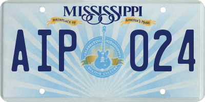 MS license plate AIP024