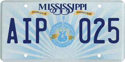 MS license plate AIP025