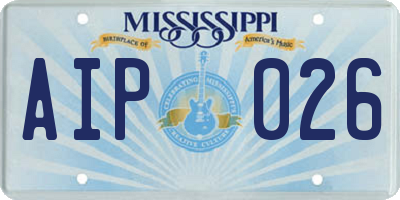 MS license plate AIP026