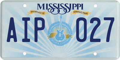MS license plate AIP027