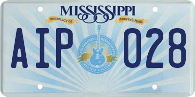 MS license plate AIP028