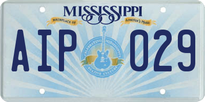 MS license plate AIP029